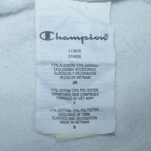 Champion Men's Grey Small Pullover Hoodie with Logo Print