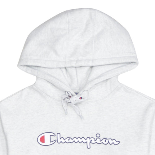 Champion Men's Grey Small Pullover Hoodie with Logo Print