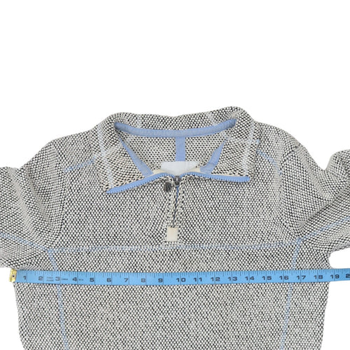 Weird Fish Women's Grey 1/4 Zip Pullover Sweatshirt Size 10 Cotton Blend