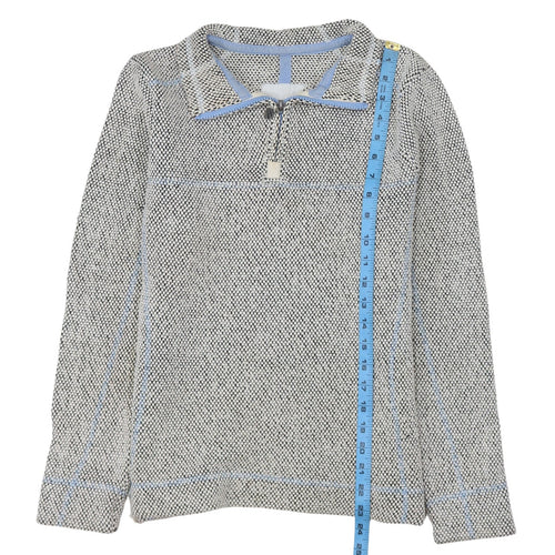 Weird Fish Women's Grey 1/4 Zip Pullover Sweatshirt Size 10 Cotton Blend