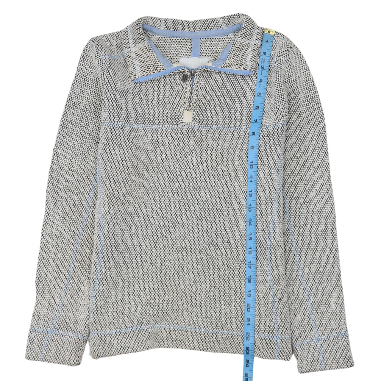 Weird Fish Women's Grey 1/4 Zip Pullover Sweatshirt Size 10 Cotton Blend