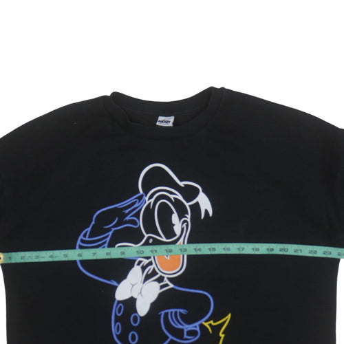 Disney Mickey & Friends George Black Donald Duck Sweatshirt L 16-18 Womens