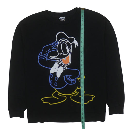 Disney Mickey & Friends George Black Donald Duck Sweatshirt L 16-18 Womens
