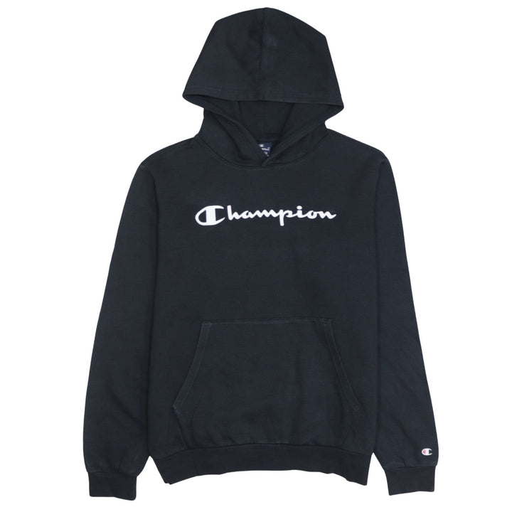 Champion Boys Black Pullover Fleece Hoodie 15-16 Years Logo Sweatshirt