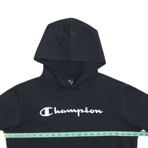 Champion Boys Black Pullover Fleece Hoodie 15-16 Years Logo Sweatshirt