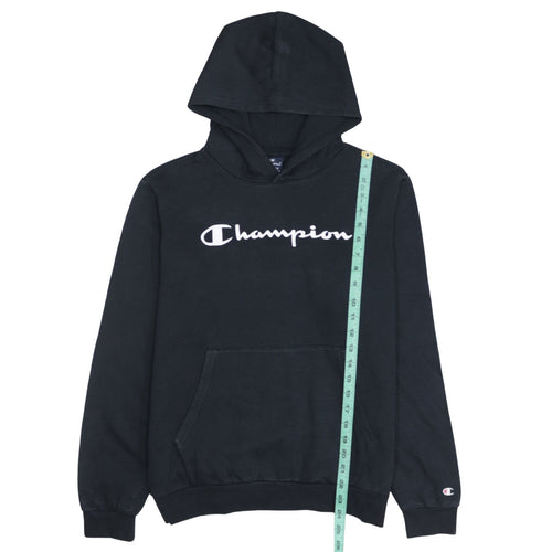Champion Boys Black Pullover Fleece Hoodie 15-16 Years Logo Sweatshirt