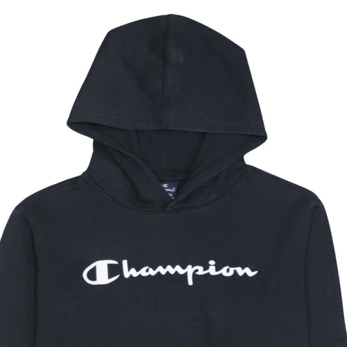 Champion Boys Black Pullover Fleece Hoodie 15-16 Years Logo Sweatshirt