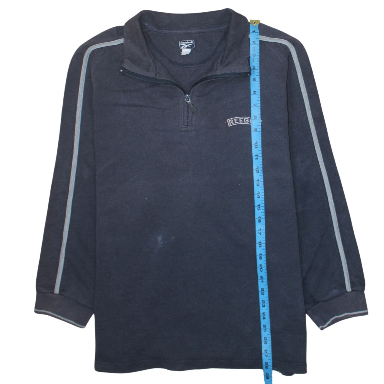 Reebok Men's Black 1/4 Zip Fleece Sweatshirt Size L Regular Fit