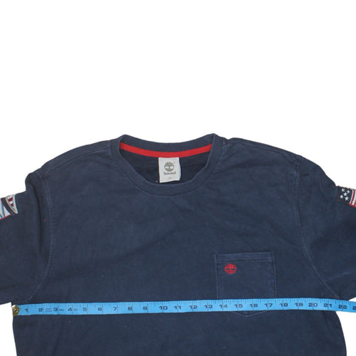 Timberland Men's Blue Crew Neck Cotton Pullover Sweatshirt L