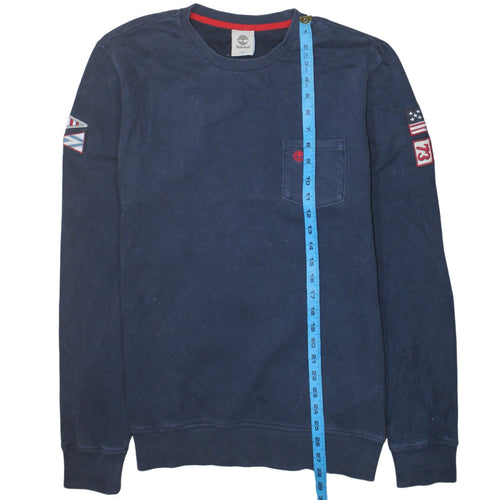 Timberland Men's Blue Crew Neck Cotton Pullover Sweatshirt L