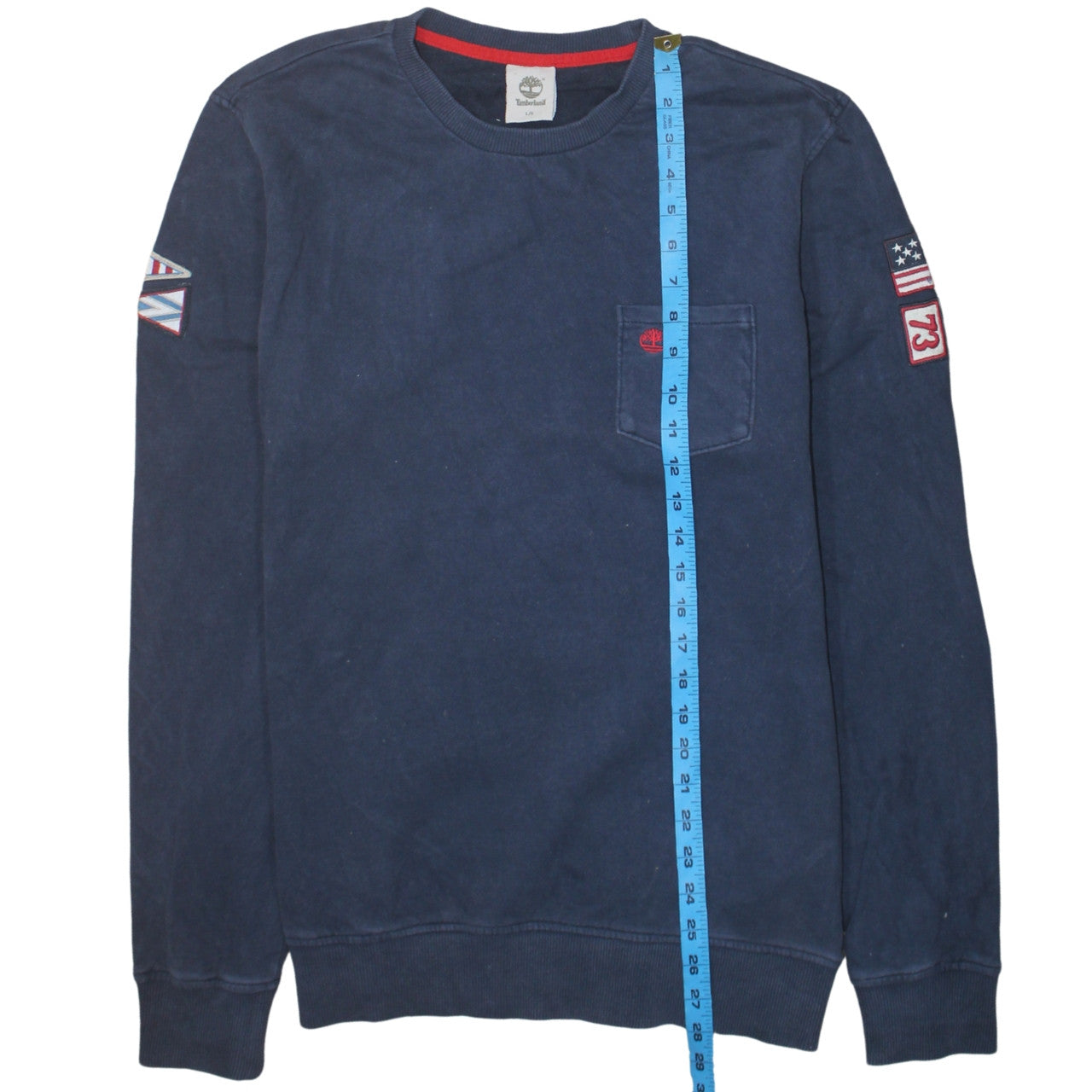 Timberland Men's Blue Crew Neck Cotton Pullover Sweatshirt L