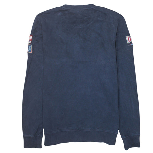 Timberland Men's Blue Crew Neck Cotton Pullover Sweatshirt L