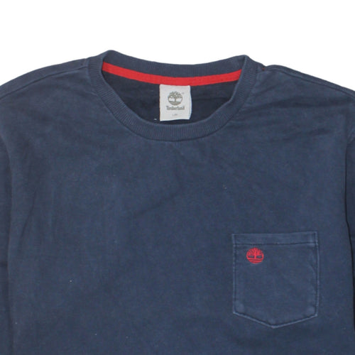 Timberland Men's Blue Crew Neck Cotton Pullover Sweatshirt L