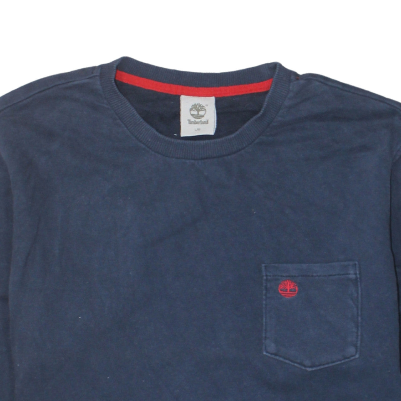 Timberland Men's Blue Crew Neck Cotton Pullover Sweatshirt L