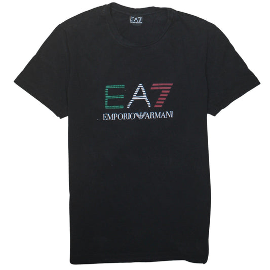 Emporio Armani EA7 Men's Black Crew Neck Cotton T-Shirt L