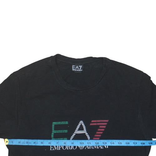 Emporio Armani EA7 Men's Black Crew Neck Cotton T-Shirt L