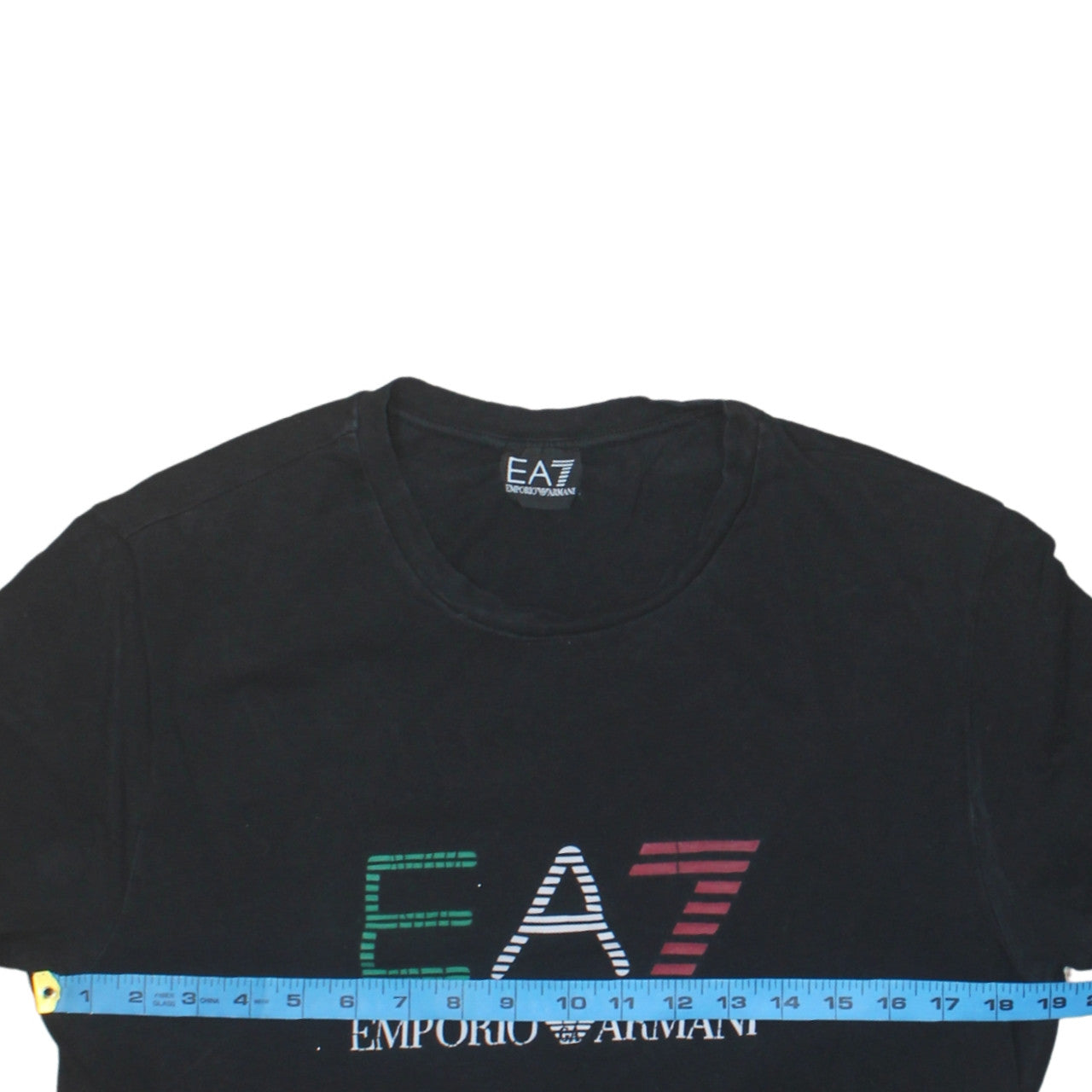 Emporio Armani EA7 Men's Black Crew Neck Cotton T-Shirt L