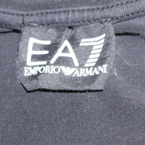 Emporio Armani EA7 Men's Black Crew Neck Cotton T-Shirt L