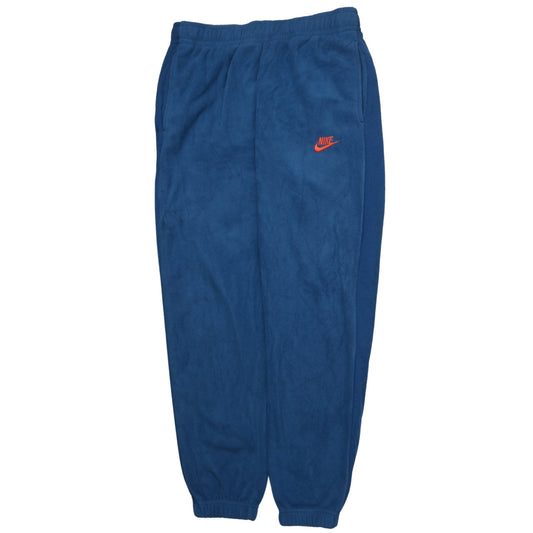 Nike Men's Blue Fleece Sweatpants M Regular Fit Elastic Waist