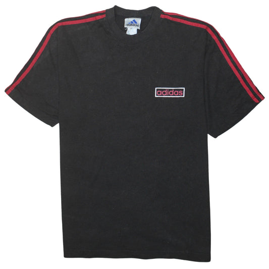 Adidas Men's Black Red Logo Retro Sports T-Shirt Size M