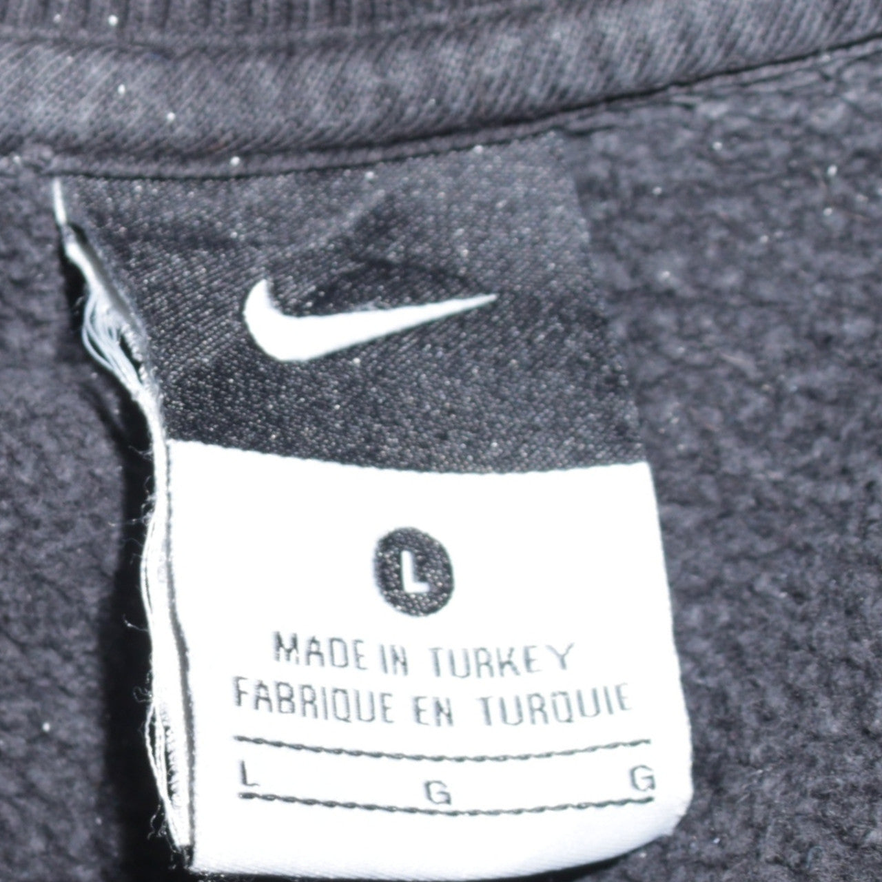 Nike Men's Black L Pullover Sweatshirt Crew Neck Fleece Regular Fit