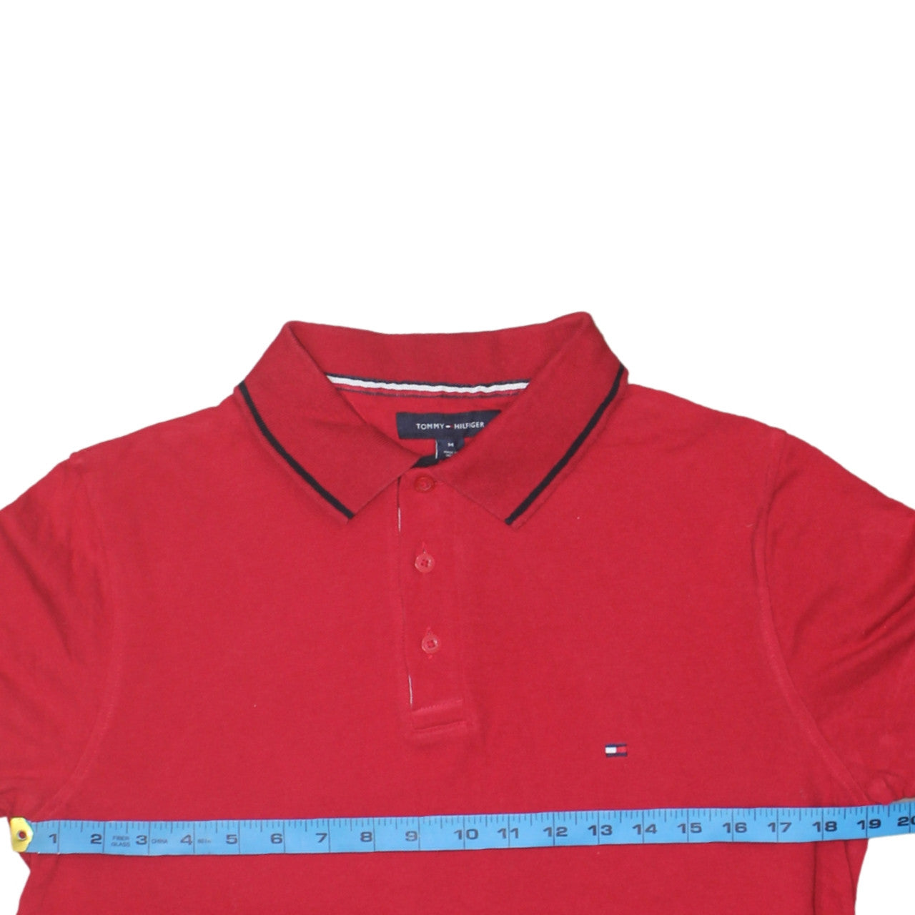 Tommy Hilfiger Men's Red Slim Fit Polo Shirt Size M Cotton