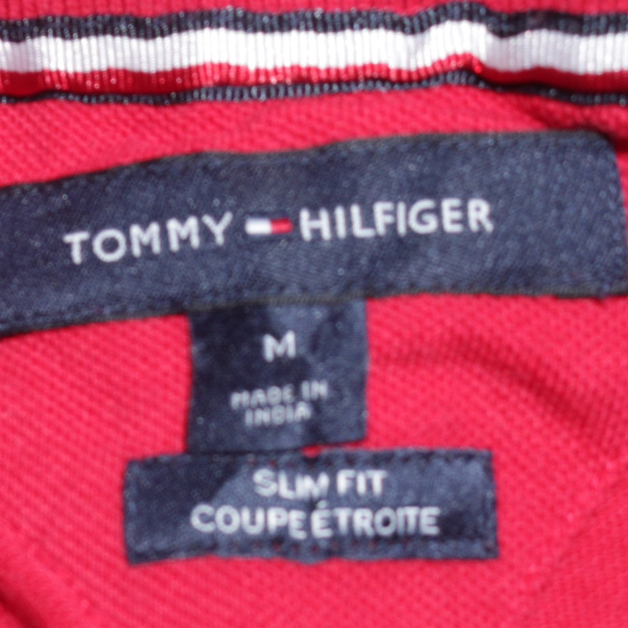 Tommy Hilfiger Men's Red Slim Fit Polo Shirt Size M Cotton