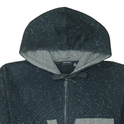 Vans Unisex Black Full Zip Hoodie XXL Cotton Blend Speckled Design