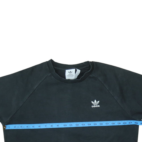 adidas Mens Black Crew Neck Pullover Sweatshirt Size M