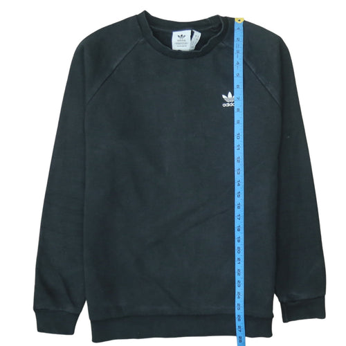 adidas Mens Black Crew Neck Pullover Sweatshirt Size M