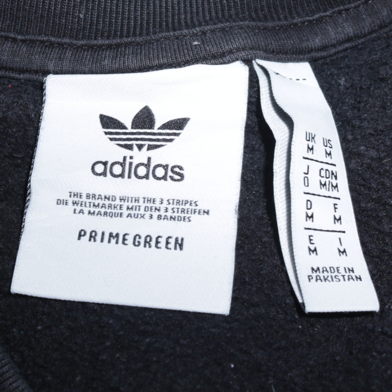 adidas Mens Black Crew Neck Pullover Sweatshirt Size M