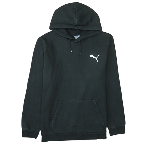 Puma Men's Black Pullover Hoodie L Logo Sports Fleece