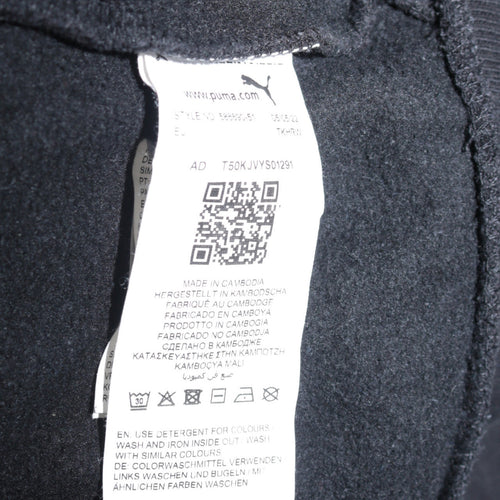 Puma Men's Black Pullover Hoodie L Logo Sports Fleece