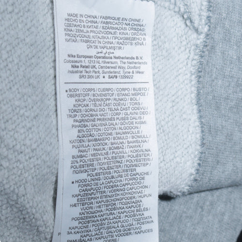 Nike Men's Grey Pullover Hoodie M Regular Fit Sportswear