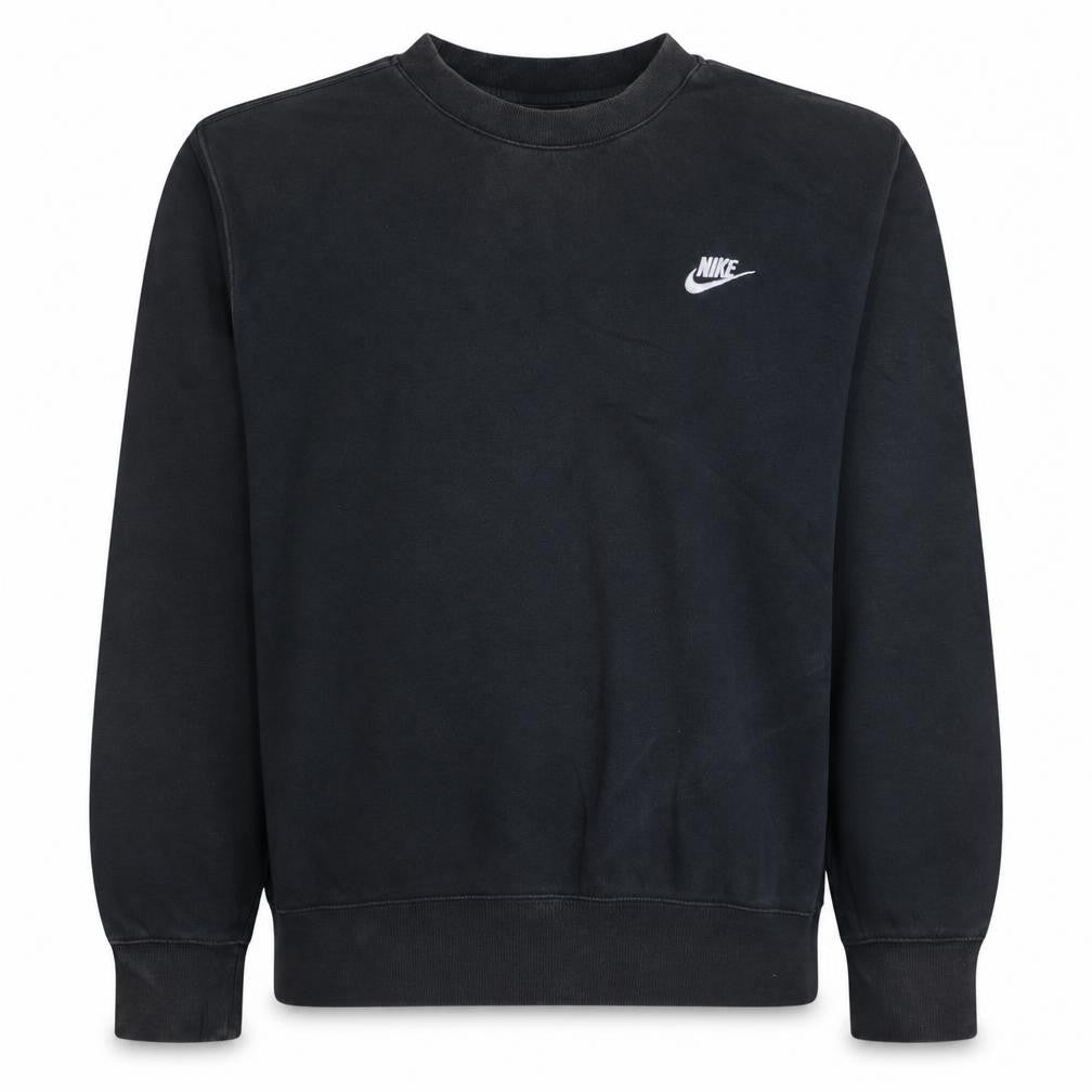 Front view of Nike Men's Black Crew Neck Pullover Sweatshirt M