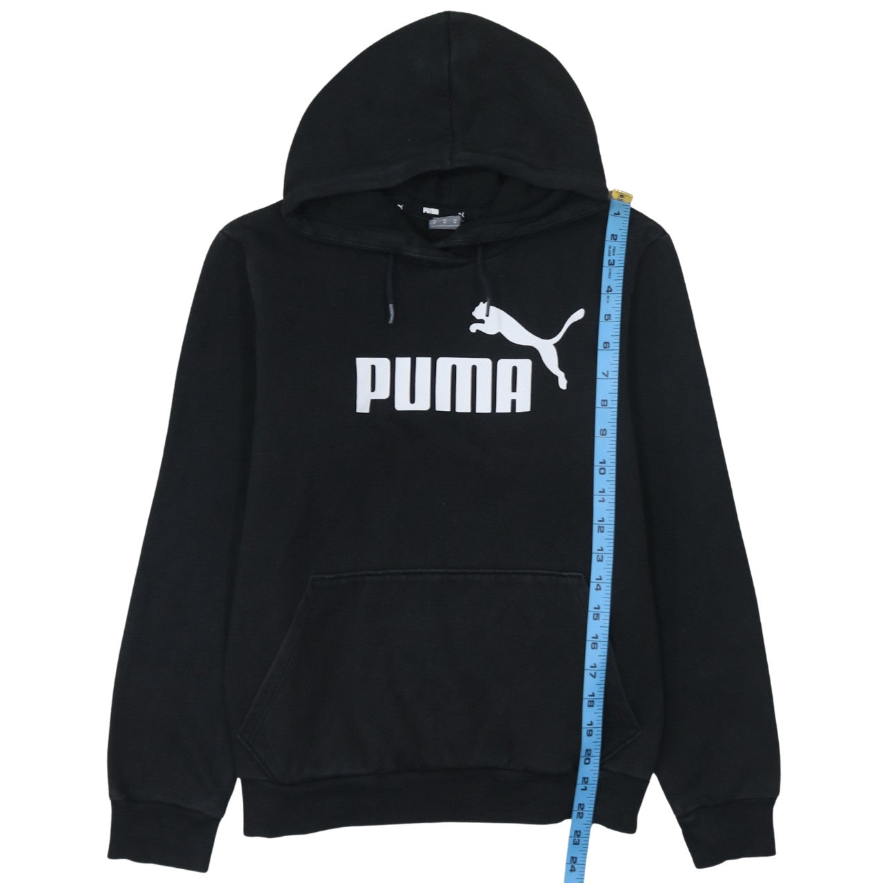Puma Men’s Black Pullover Hoodie Medium Fleece Logo Sweatshirt