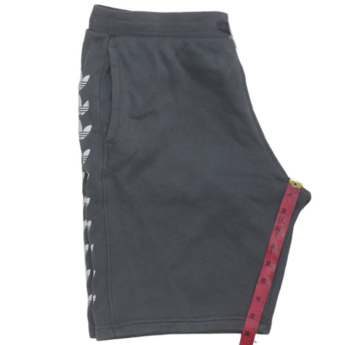 Adidas Boys Grey Sweat Shorts 15-16 Years Logo Athletic Casual