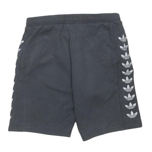 Adidas Boys Grey Sweat Shorts 15-16 Years Logo Athletic Casual