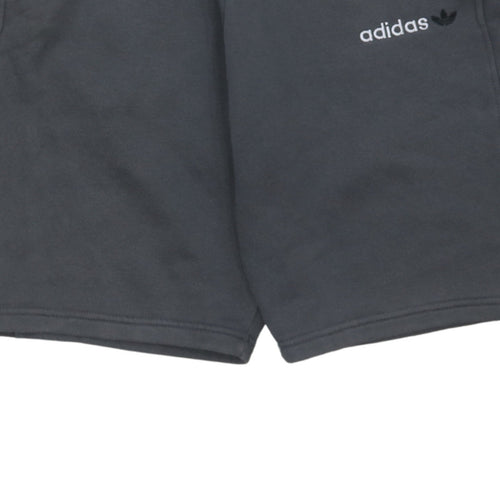 Adidas Boys Grey Sweat Shorts 15-16 Years Logo Athletic Casual