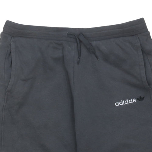 Adidas Boys Grey Sweat Shorts 15-16 Years Logo Athletic Casual