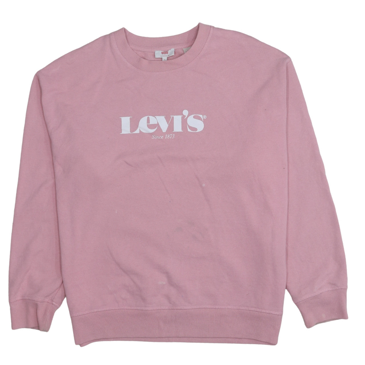 Levi's Womens Pink Crew Neck Logo Sweatshirt Size L