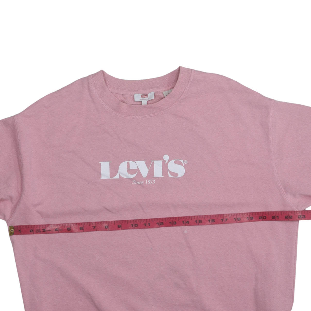 Levi's Womens Pink Crew Neck Logo Sweatshirt Size L