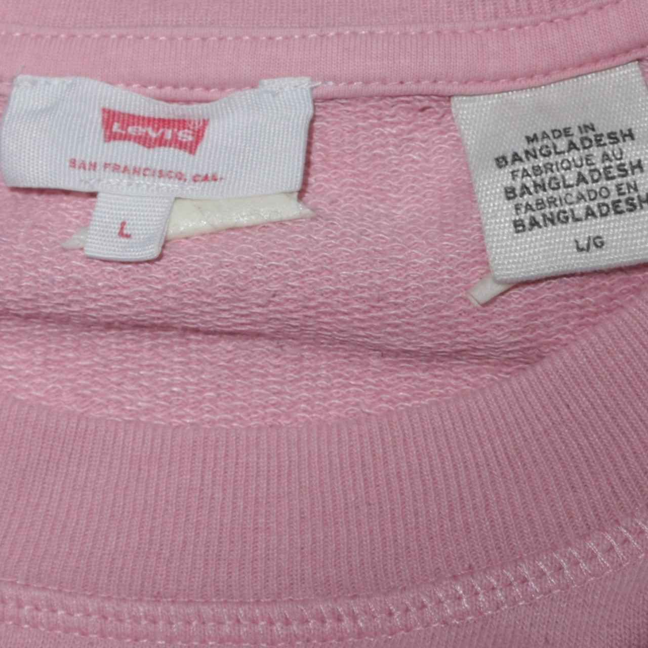 Levi's Womens Pink Crew Neck Logo Sweatshirt Size L