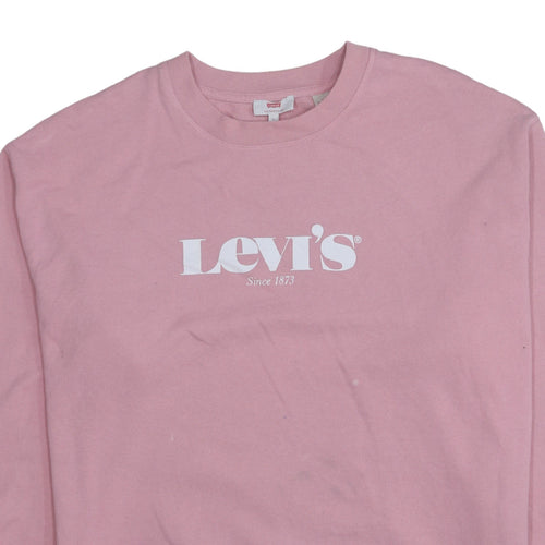 Levi's Womens Pink Crew Neck Logo Sweatshirt Size L