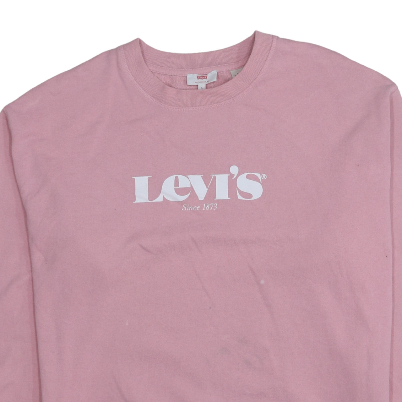 Levi's Womens Pink Crew Neck Logo Sweatshirt Size L