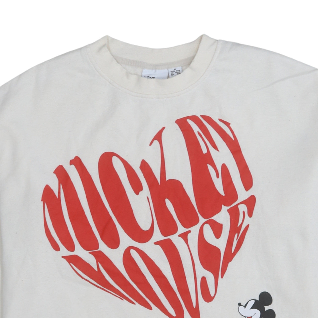 Disney Women White Mickey Mouse Graphic Pullover Sweatshirt Size M 12/14