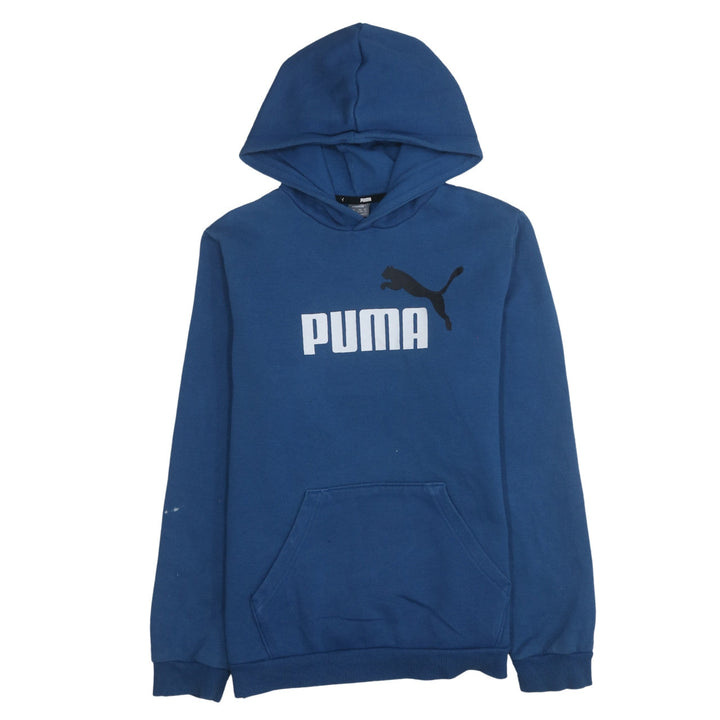 Puma Boys Blue Pullover Hoodie 15-16 Years Regular Fit Logo Sweatshirt
