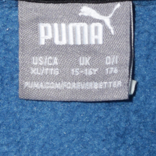Puma Boys Blue Pullover Hoodie 15-16 Years Regular Fit Logo Sweatshirt