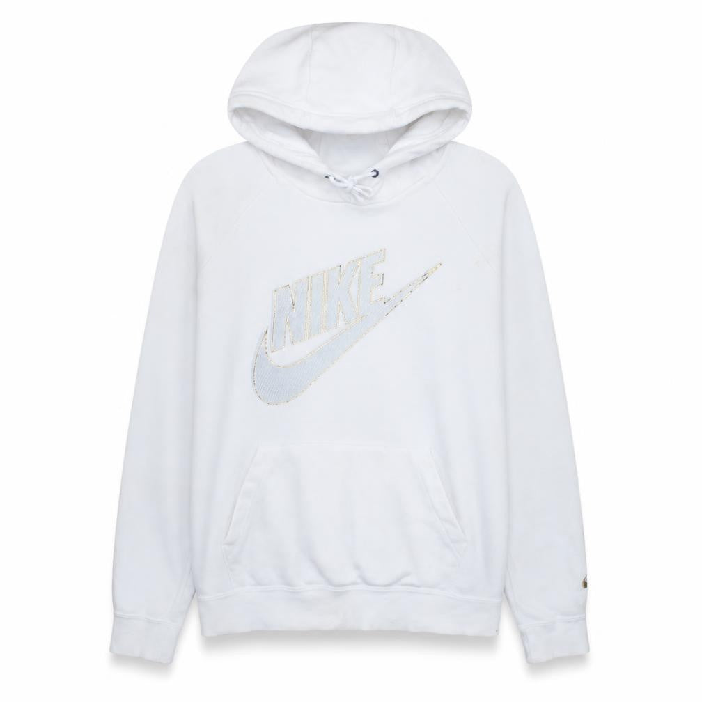 Nike Womens White Hoodie Medium Pullover Drawstring Sweatshirt