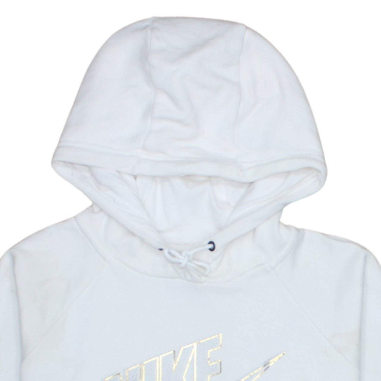 Nike Womens White Hoodie Medium Pullover Drawstring Sweatshirt